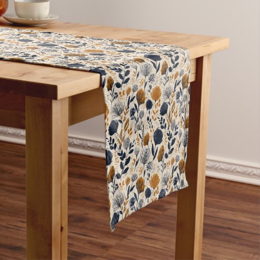 Navy & Ochre Botanical  Table Runner ショートテーブルランナー (インサイチュ)