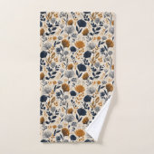 Navy & Ochre Botanical Towel バスタオルセット (ハンドタオル)