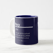 Navy Personalized Name Coffee Mug ツートーンマグカップ (正面左)