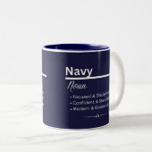 Navy Personalized Name Coffee Mug ツートーンマグカップ (正面右)