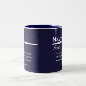 Navy Personalized Name Coffee Mug ツートーンマグカップ (中央)