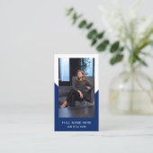 Navy Photo Business Card for Creative Profession 名刺 (スタンド正面)