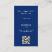 Navy Photo Business Card for Creative Profession 名刺 (裏面)