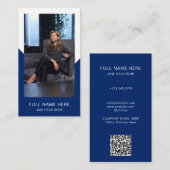 Navy Photo Business Card for Creative Profession 名刺 (正面/裏面)