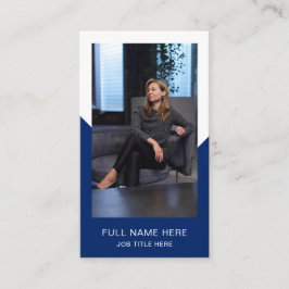 Navy Photo Business Card for Creative Profession 名刺