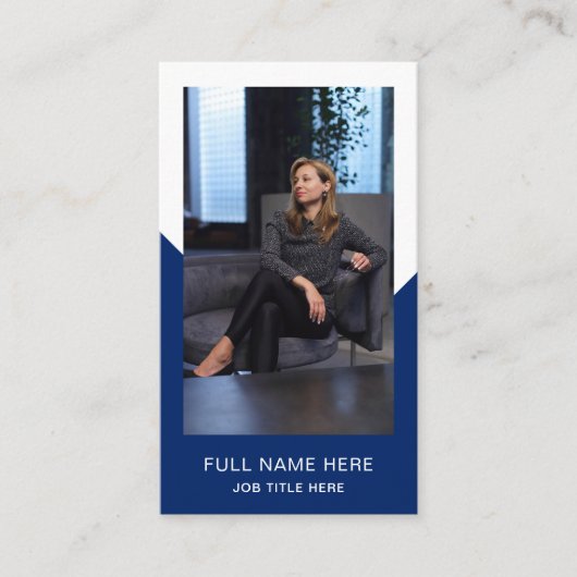 Navy Photo Business Card for Creative Profession 名刺 (正面)