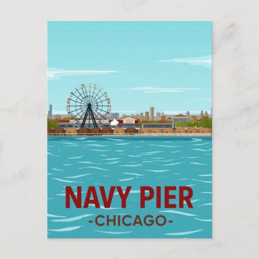 Navy Pier: Chicago Lakefront Fun ポストカード (正面)