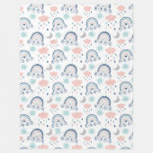 Navy Pink Blanket Boho Gift for Little Dreamers フリースブランケット (正面)