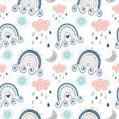 Navy Pink Blanket Boho Gift for Little Dreamers フリースブランケット