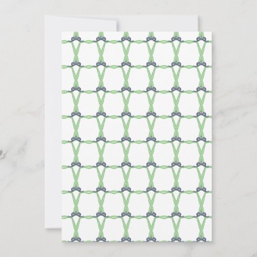 Navy Plaid Bow Holiday Christmas Party Invitation 招待状 (裏面)