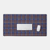 Navy plaid desk mat for men gaming coding デスクマット (キーボード&マウス)