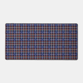 Navy plaid desk mat for men gaming coding デスクマット