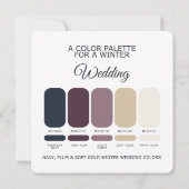 Navy Plum Soft Gold Winter Wedding Palette Card 招待状 (裏面)