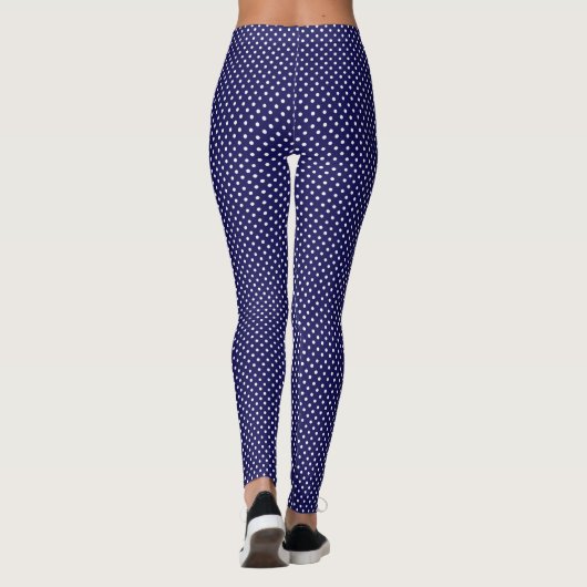 Navy Polka Dot Active Leggings レギンス (裏面)