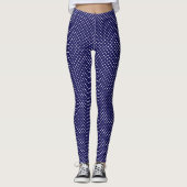 Navy Polka Dot Active Leggings レギンス (正面)