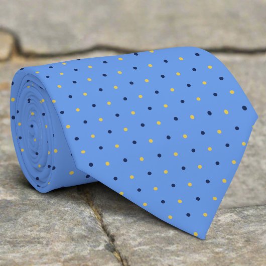 Navy Polka Dots On Blue Background Groomsmen ネクタイ
