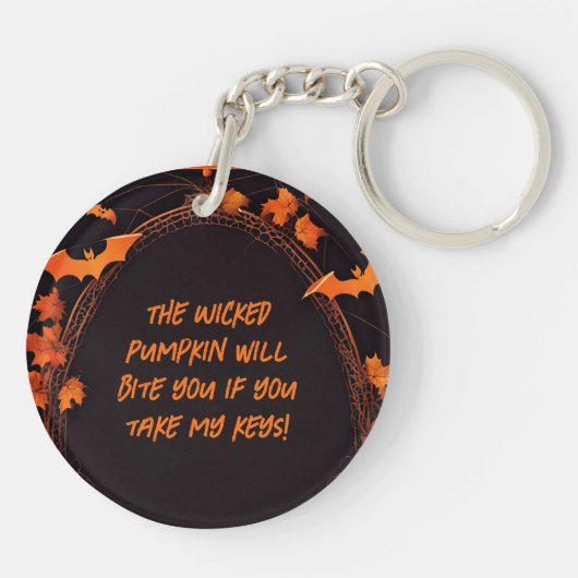 Navy Pumpkin - Message おもしろい Keychain キーホルダー (裏面)