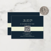 Navy QRコードスキャンRSVPの例 ノートカード (正面/裏面インサイチュ)