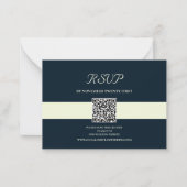 Navy QRコードスキャンRSVPの例 ノートカード (正面)