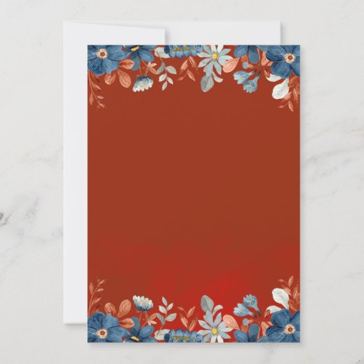 Navy Red Geometric Ramadan Iftar Dinner Invitation 招待状 (裏面)