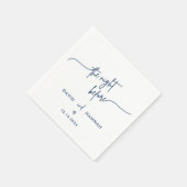 Navy Rehearsal Dinner The Night Before Wedding スタンダードカクテルナプキン (角)