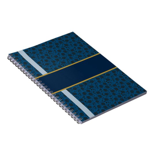 Navy Rose Damask ノートブック (右側)