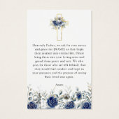 Navy Rose Floral Gold Photo Sympathy Prayer Cards (裏面)