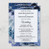 *~* NAVY RSVPウェブサイトAGATE Stars AR13 結婚s 招待状 (正面/裏面)