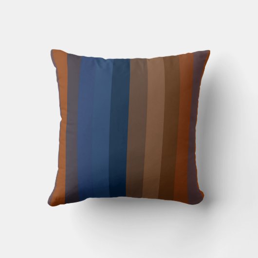 Navy & Rust Vertical Stripes クッション (裏面)