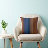 Navy & Rust Vertical Stripes クッション (椅子)