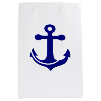 Navy Ship Anchor Nautical  ミディアムペーパーバッグ