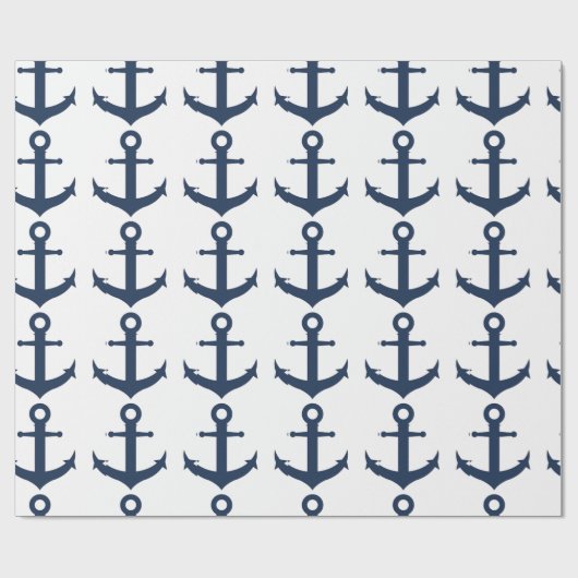 Navy Ship Anchor Nautical ラッピングペーパー (フラット)