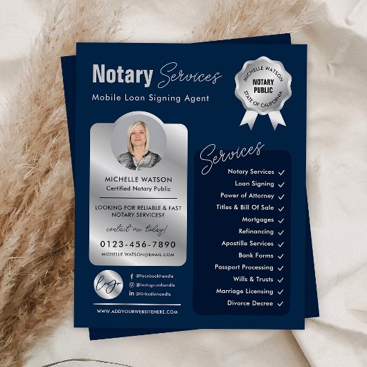 Navy & Silverロゴの写真 チラシ