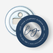 Navy & Silver Company Logo Corporate Gift Promo 栓抜き (正面)