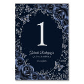 Navy Silver Quinceanera テーブルナンバー (裏面)