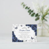 Navy Silver Quinceanera Reception Details エンクロージャーカード (スタンド正面)