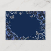Navy Silver Quinceanera Reception Details エンクロージャーカード (裏面)
