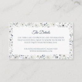 Navy Silver Watercolor Floral Enclosure Card エンクロージャーカード