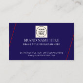 Navy Simple Formal QR Code Professional Modern 名刺 (裏面)