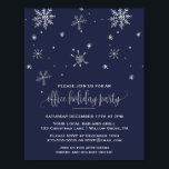 Navy Snowflake Company Christmas Party Invitation ポスター<br><div class="desc">This navy snowflake company christmas party invitation poster is perfect for a modern holiday party for the office. Display this sign in several places in your office to invite all of the employees to a fun christmas party. The design features lightly falling snowflakes.</div>