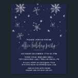Navy Snowflake Company Christmas Party Invitation ポスター<br><div class="desc">This navy snowflake company christmas party invitation poster is perfect for a modern holiday party for the office. Display this sign in several places in your office to invite all of the employees to a fun christmas party. The design features lightly falling snowflakes.</div>