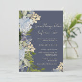 Navy Something Blue Before I Do Bridal Shower  招待状 (スタンド正面)