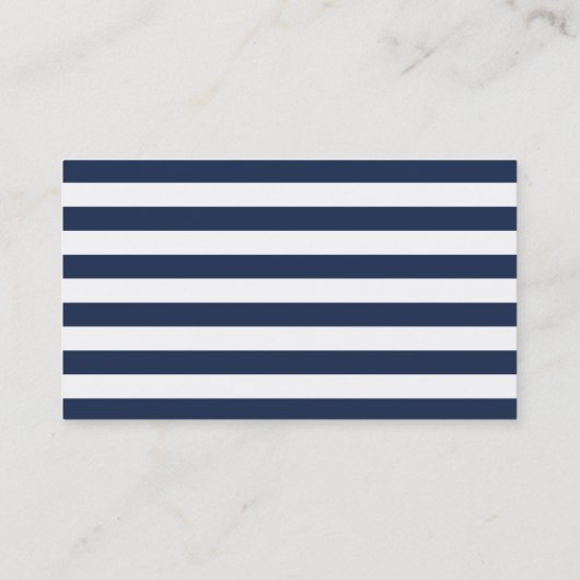 Navy Stripe & Pink Peony Business Cards 名刺 (裏面)