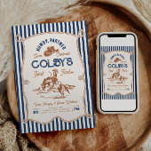 Navy Stripe Rodeo Birthday Invitation 招待状