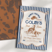 Navy Stripe Rodeo Birthday Invitation 招待状