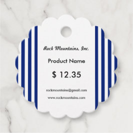 Navy Stripes Scalloped Price Tags | EB_Office フェイバータグ