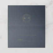Navy sunflower wedding place card プレイスカード (外部開封)