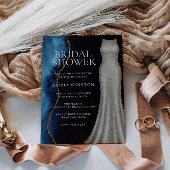 Navy Swirl Elegant Bridal Shower 招待状