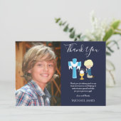 NAVY THANK YOU PHOTO 1st Communion - BLONDE BOY サンキューカード (スタンド正面)