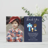 NAVY THANK YOU PHOTO 1st Communion - BOY 祈's サンキューカード (スタンド正面)
